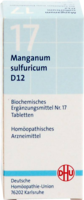 BIOCHEMIE DHU 17 Manganum sulfuricum D 12 Tabl.