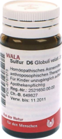 SULFUR D 6 Globuli