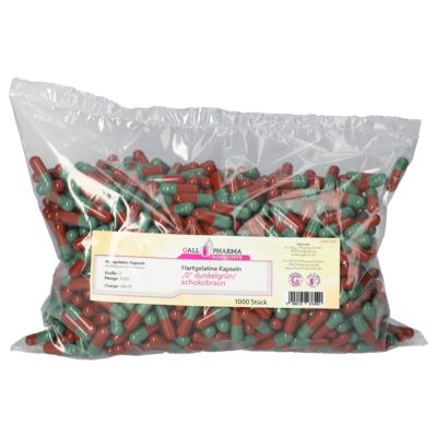 HARTGELATINEKAPSELN Gr.0 dunkelgrün/schokobraun