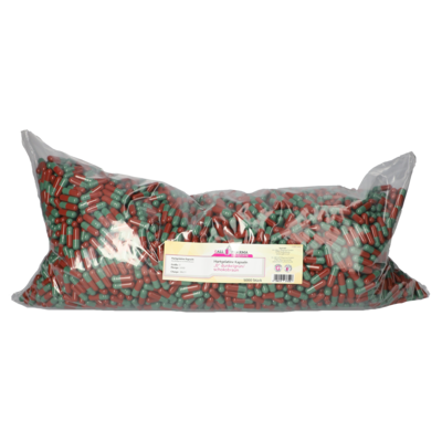 HARTGELATINEKAPSELN Gr.0 dunkelgrün/schokobraun