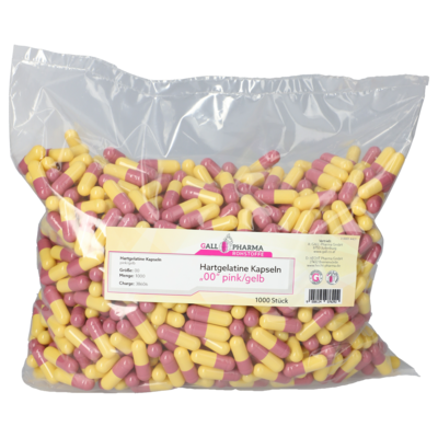 HARTGELATINEKAPSELN Gr.0 pink/gelb