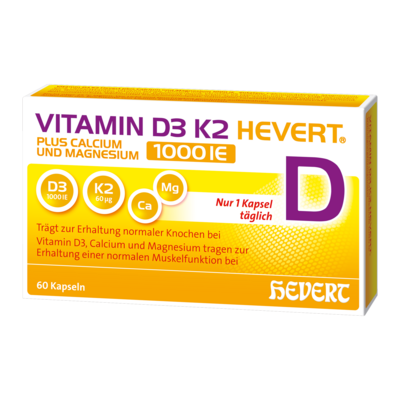 VITAMIN D3 K2 Hevert+Calcium u.Magnes.1000 IE Kps.